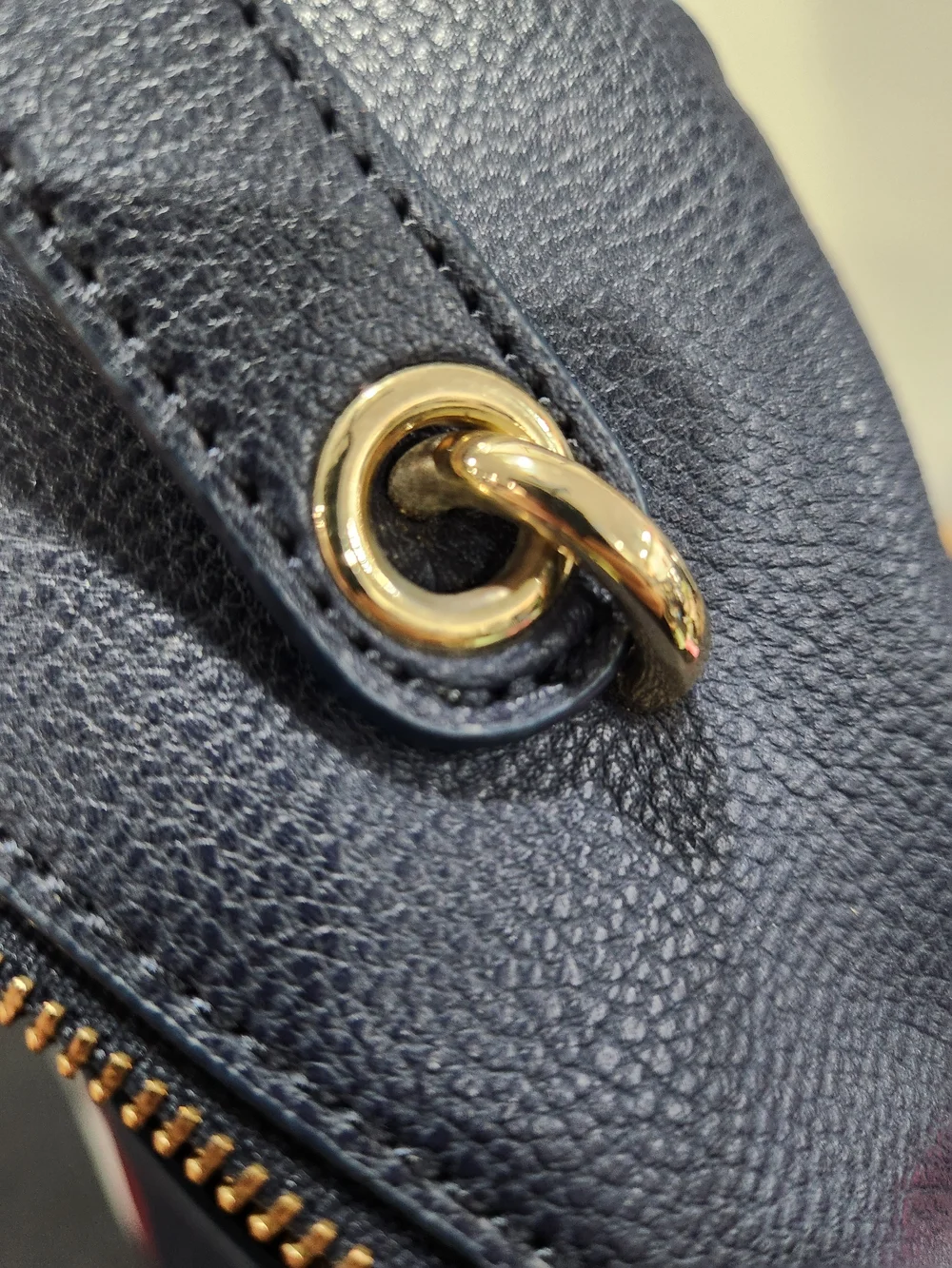 Tommy Hilfiger Dark Blue Pebbled Leather Mini Backpack